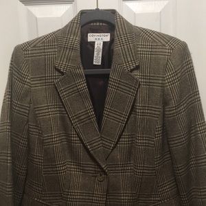 Covington Plaid Blazer, 6-8, Brown Base